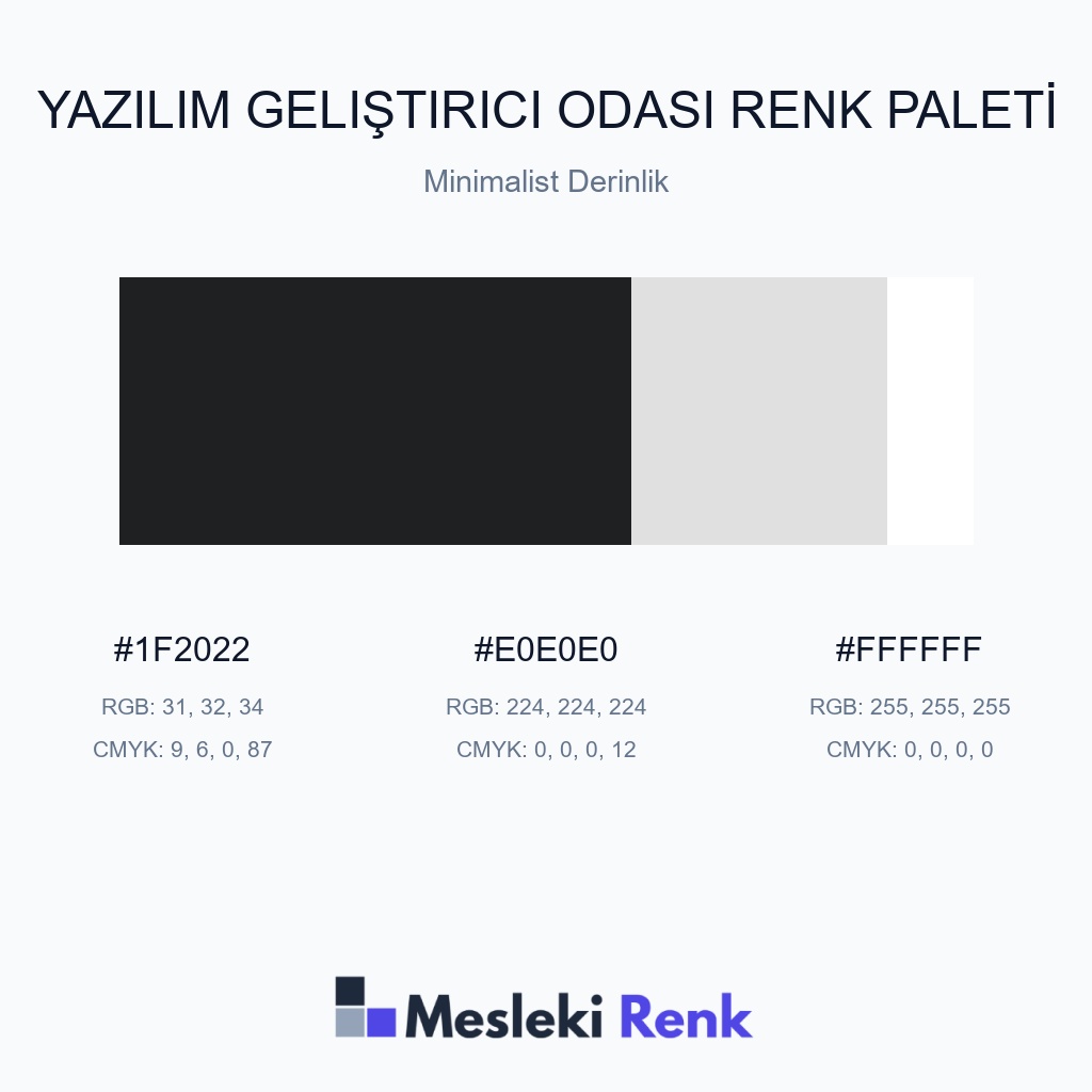 Yazılım Geliştirici Odası Minimalist Derinlik Renk Paleti