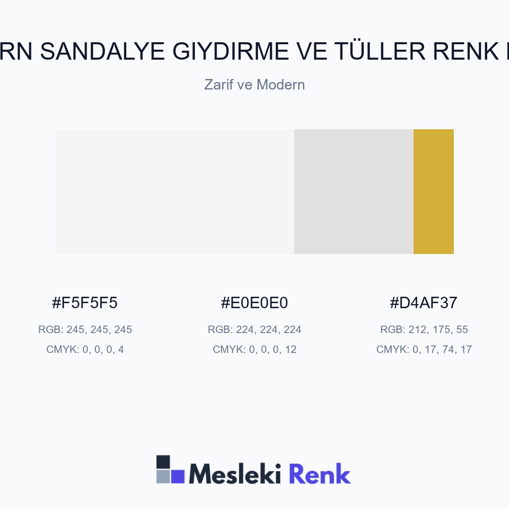 Modern Sandalye Giydirme ve Tüller Zarif ve Modern Renk Paleti