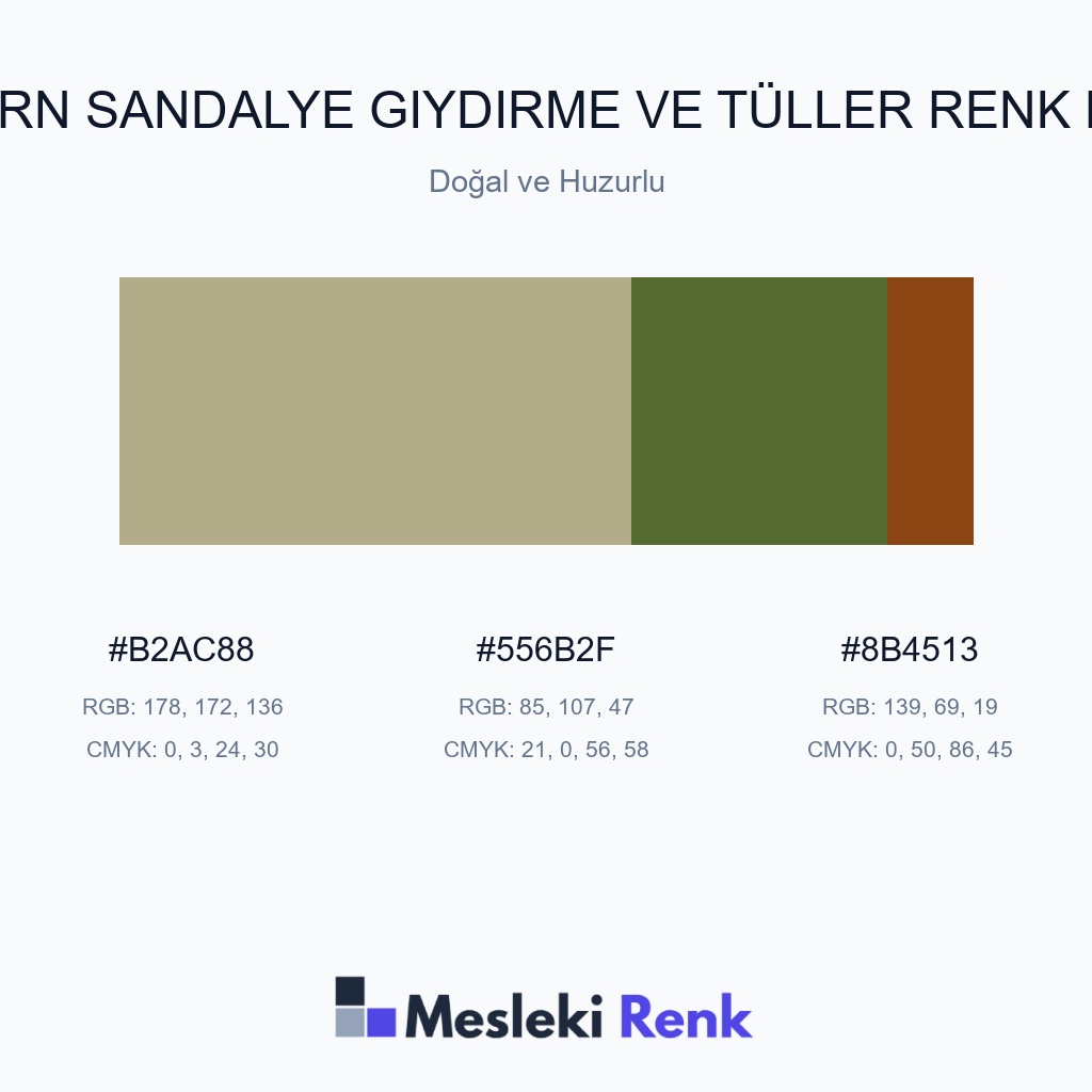 Modern Sandalye Giydirme ve Tüller Doğal ve Huzurlu Renk Paleti