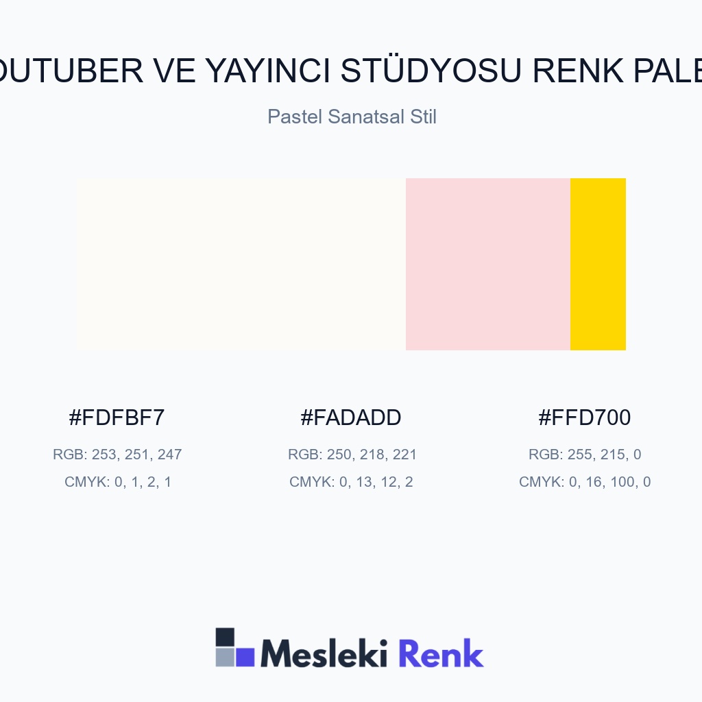 YouTuber ve Yayıncı Stüdyosu Pastel Sanatsal Stil Renk Paleti