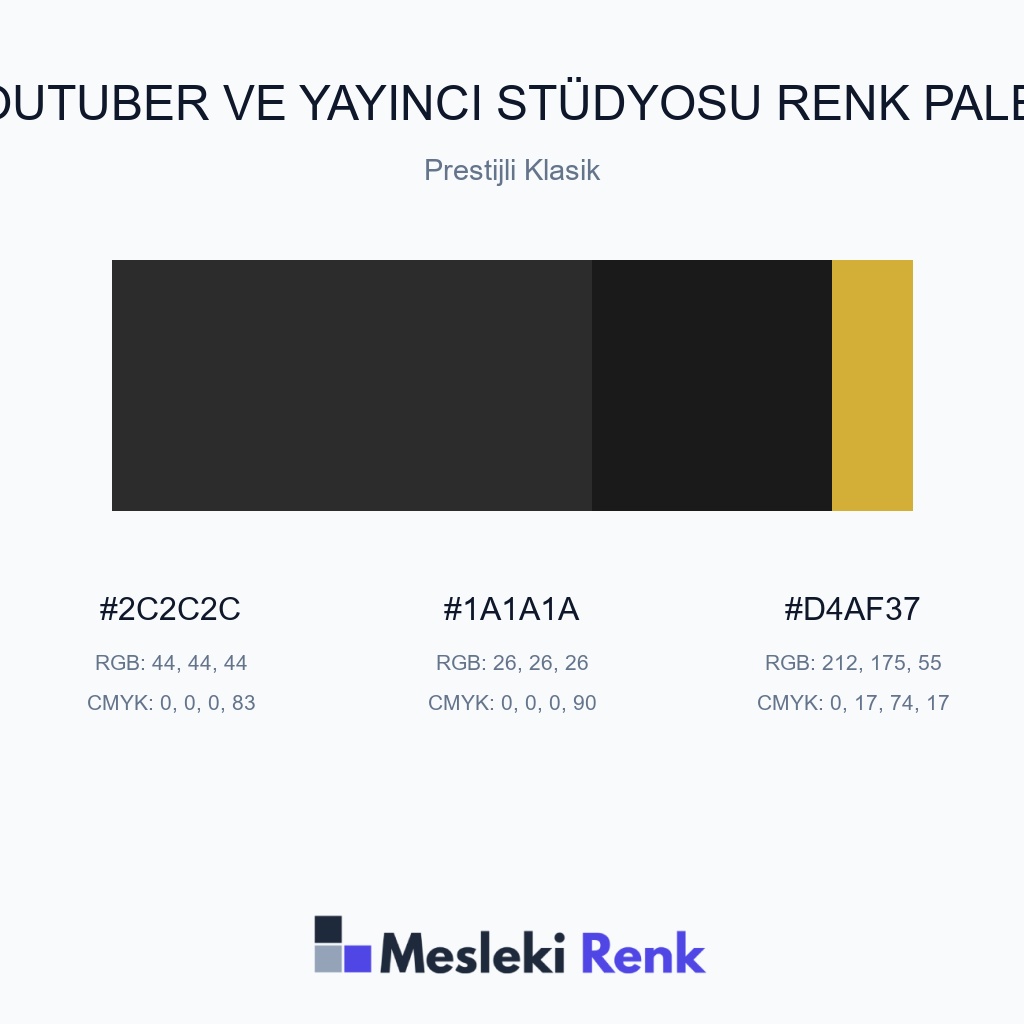 YouTuber ve Yayıncı Stüdyosu Prestijli Klasik Renk Paleti