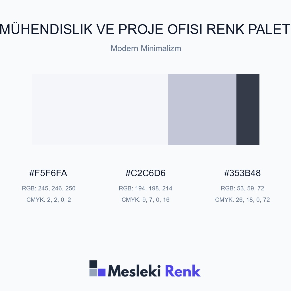 Mühendislik ve Proje Ofisi Modern Minimalizm Renk Paleti
