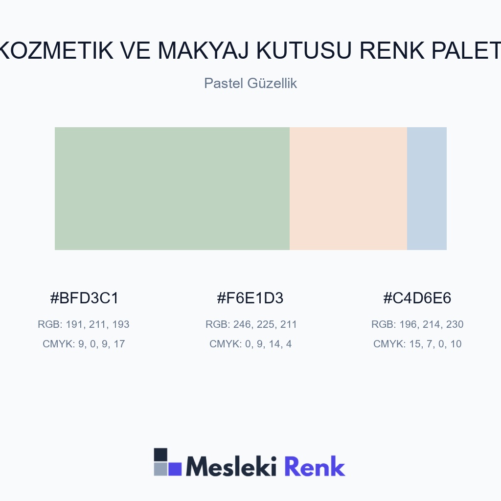 Kozmetik ve Makyaj Kutusu Pastel Güzellik Renk Paleti