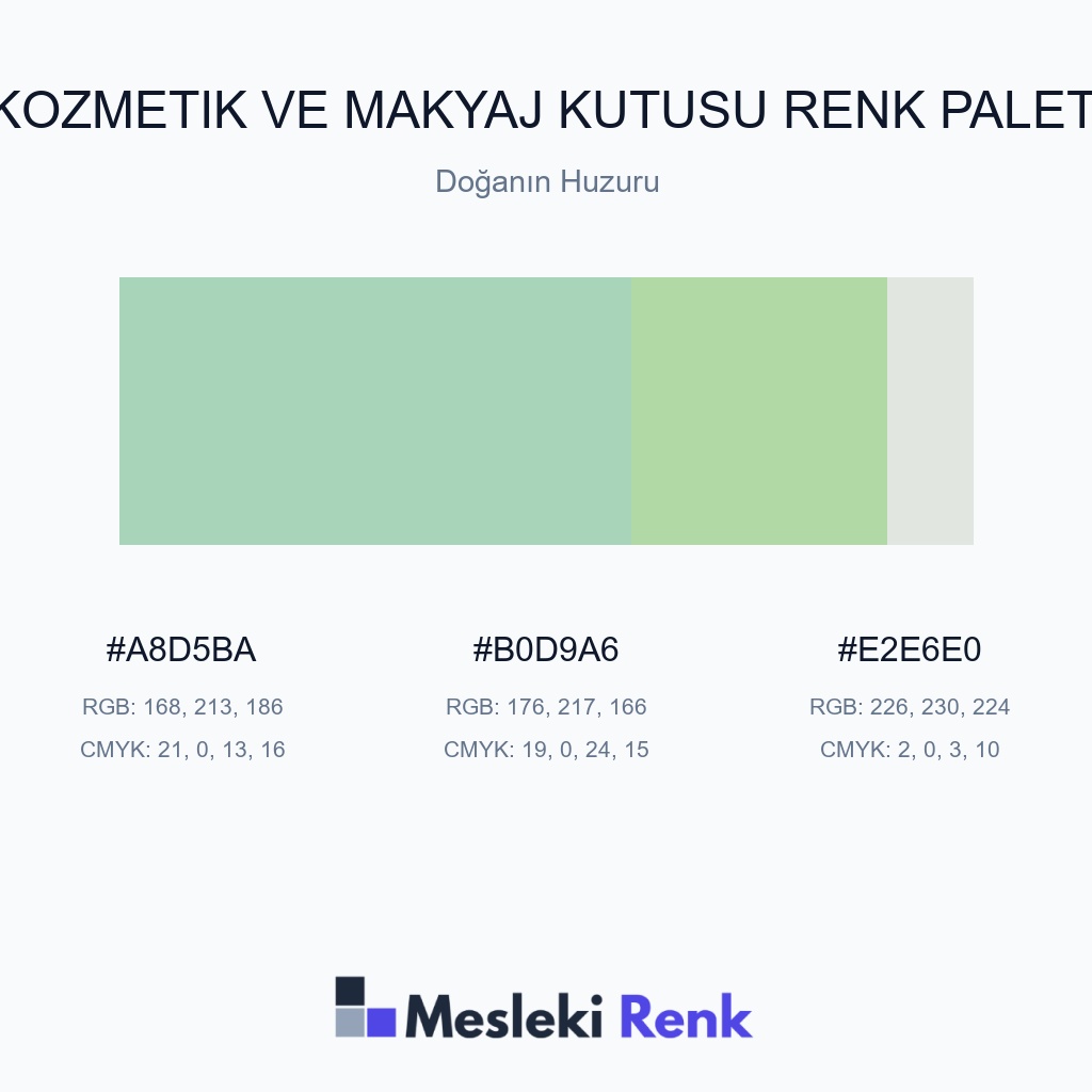 Kozmetik ve Makyaj Kutusu Doğanın Huzuru Renk Paleti
