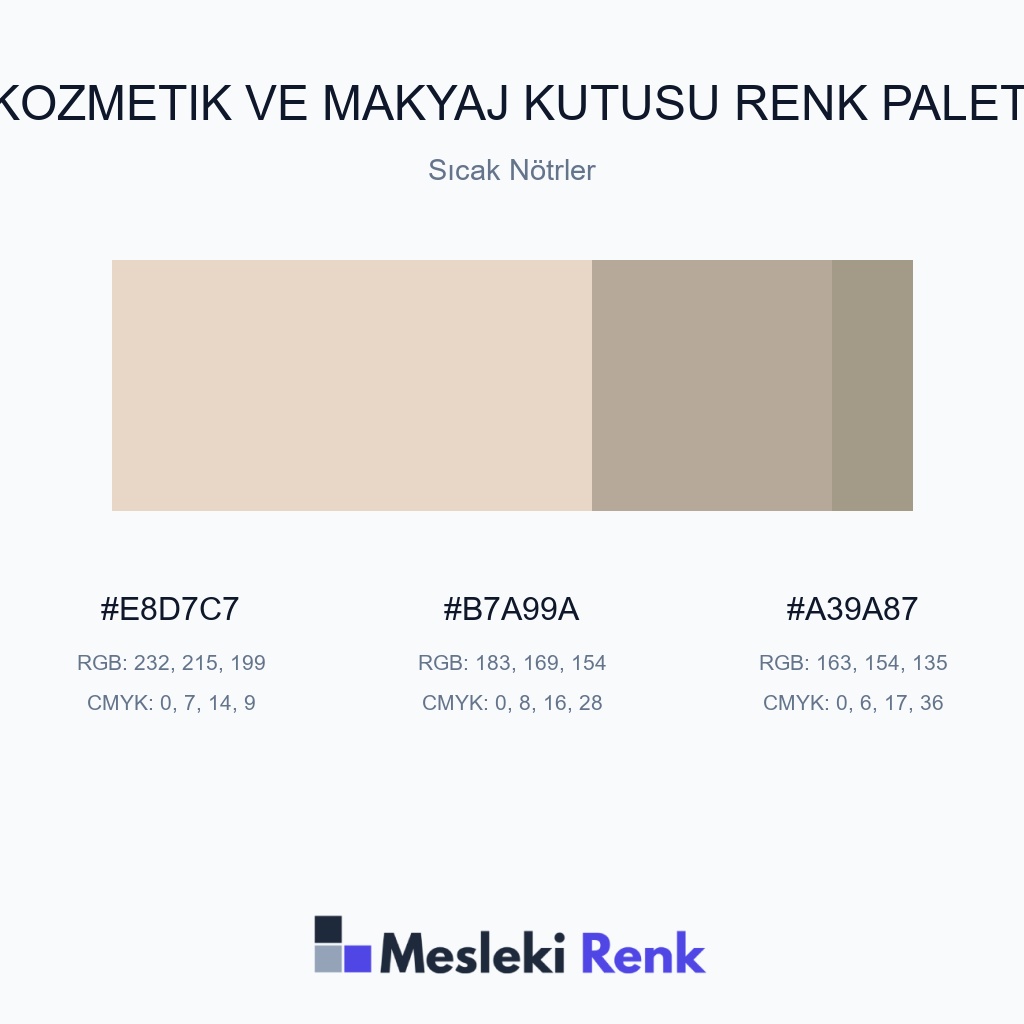 Kozmetik ve Makyaj Kutusu Sıcak Nötrler Renk Paleti