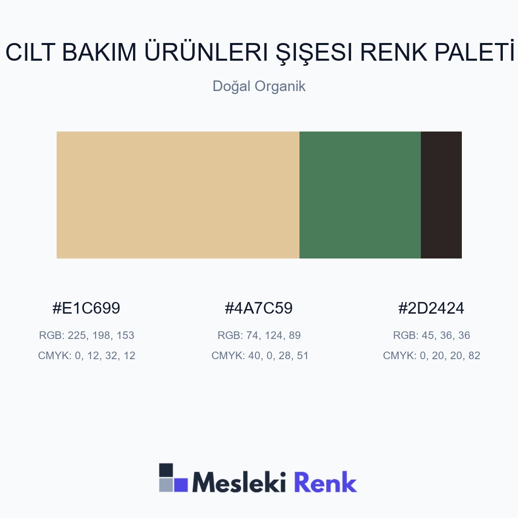 Cilt Bakım Ürünleri Şişesi Doğal Organik Renk Paleti