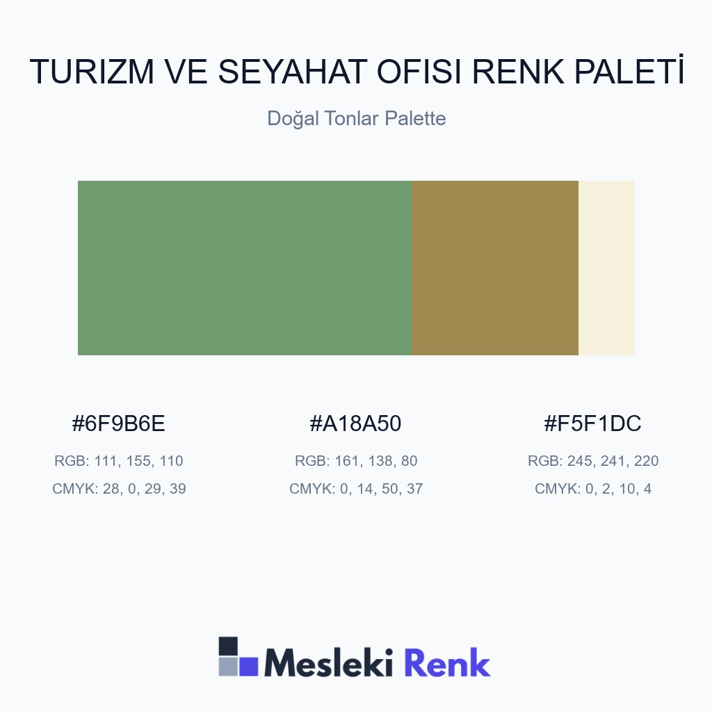 Turizm ve Seyahat Ofisi Doğal Tonlar Palette Renk Paleti