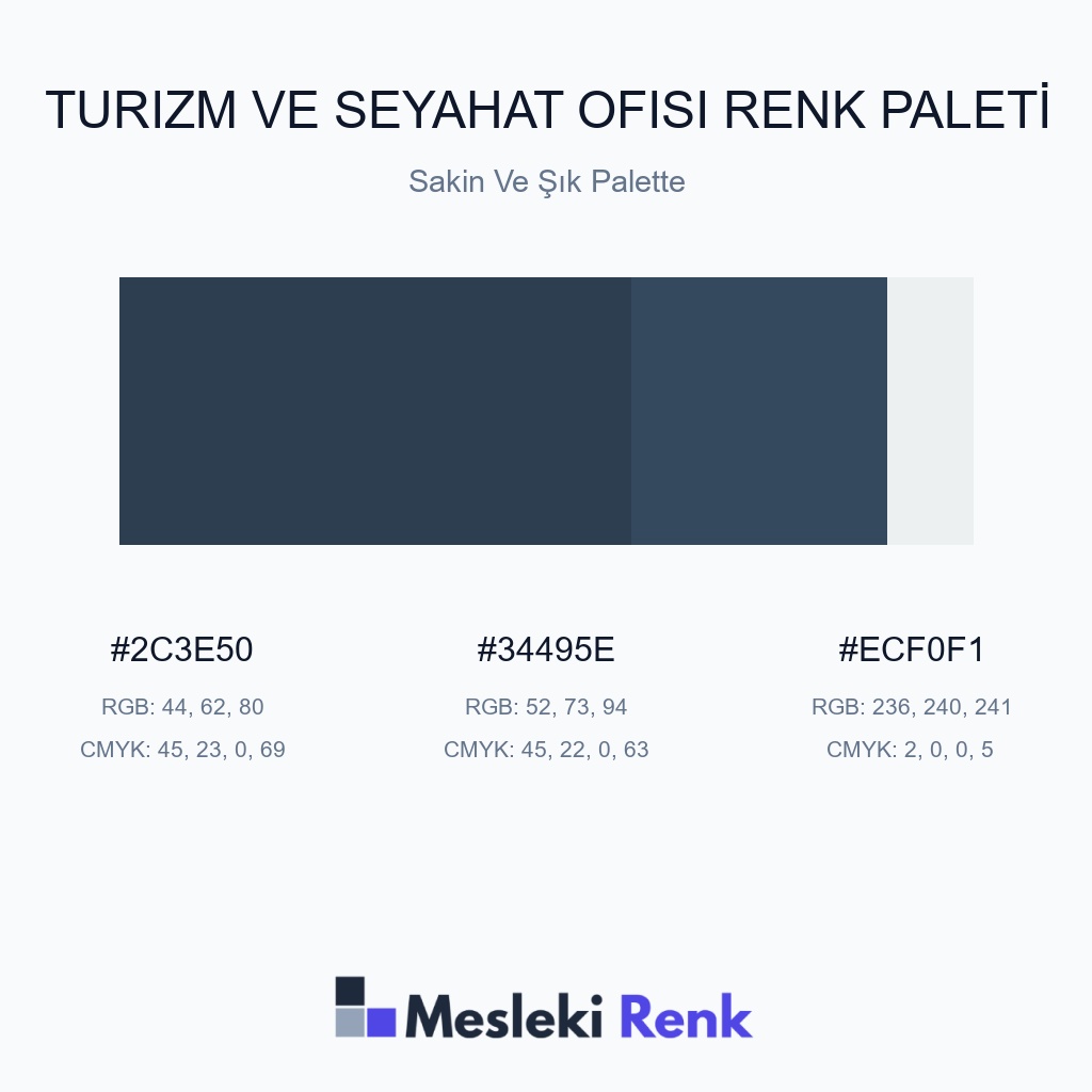 Turizm ve Seyahat Ofisi Sakin Ve Şık Palette Renk Paleti
