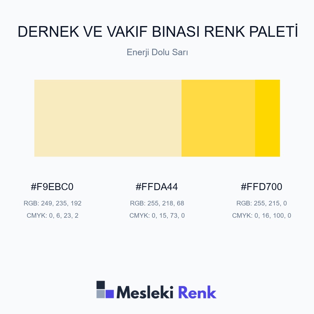 Dernek ve Vakıf Binası Enerji Dolu Sarı Renk Paleti