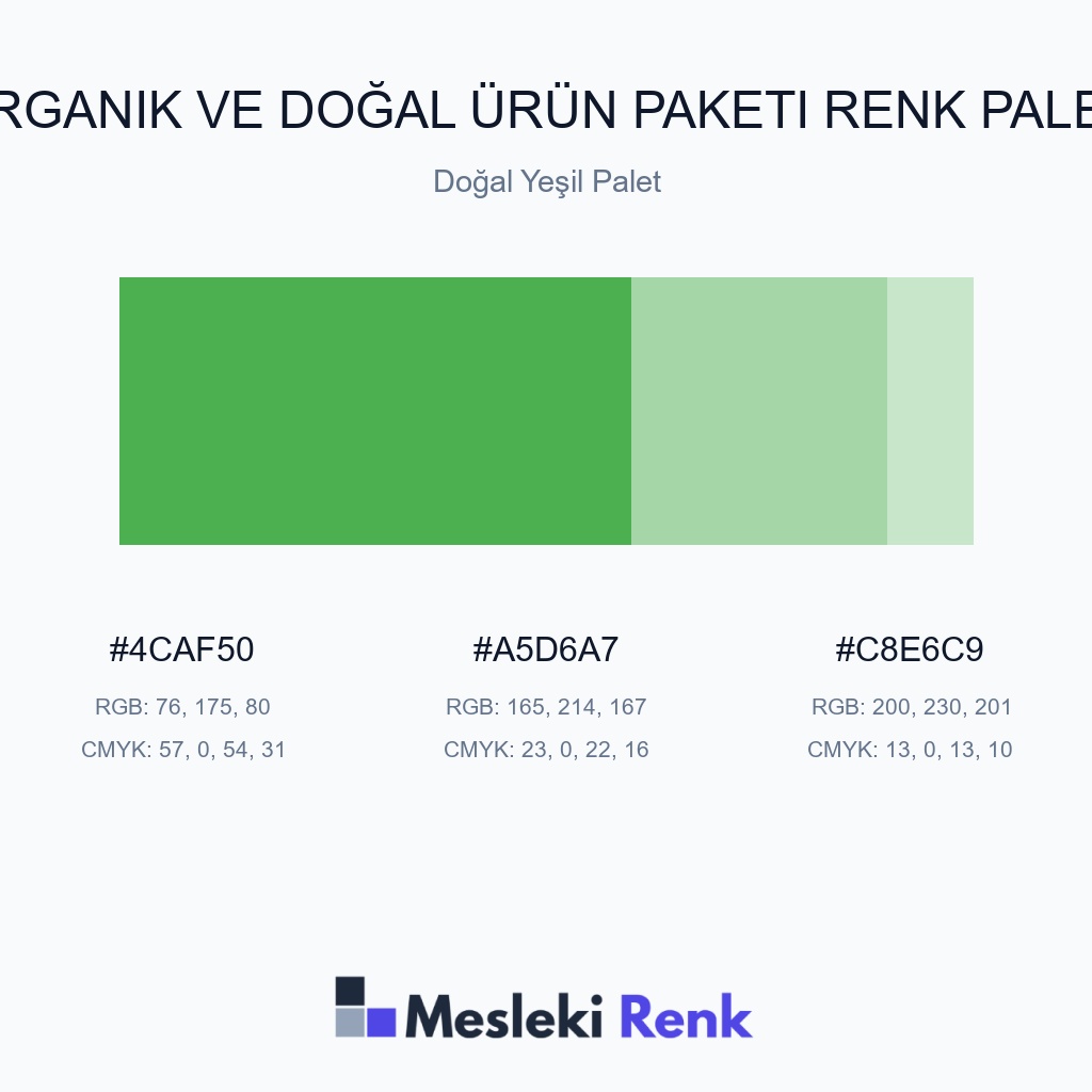 Organik ve Doğal Ürün Paketi Doğal Yeşil Palet Renk Paleti
