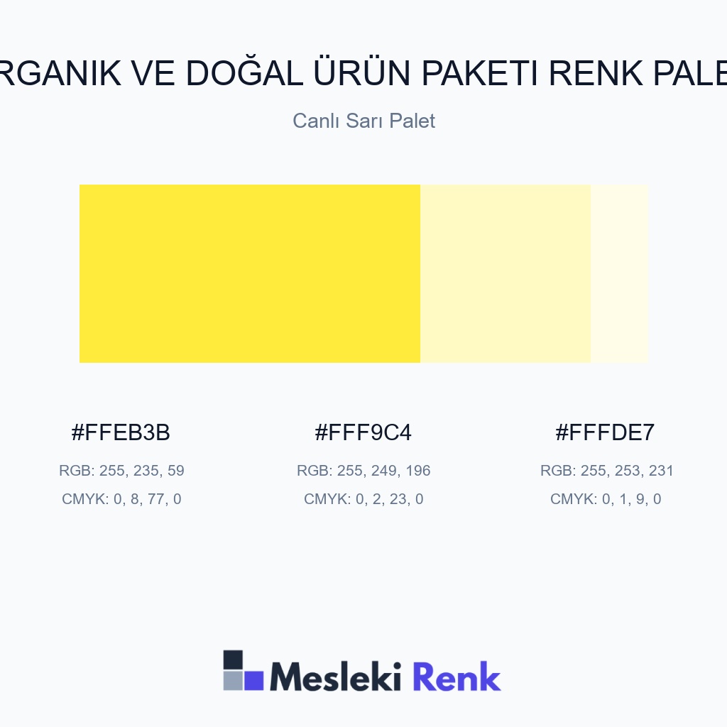 Organik ve Doğal Ürün Paketi Canlı Sarı Palet Renk Paleti