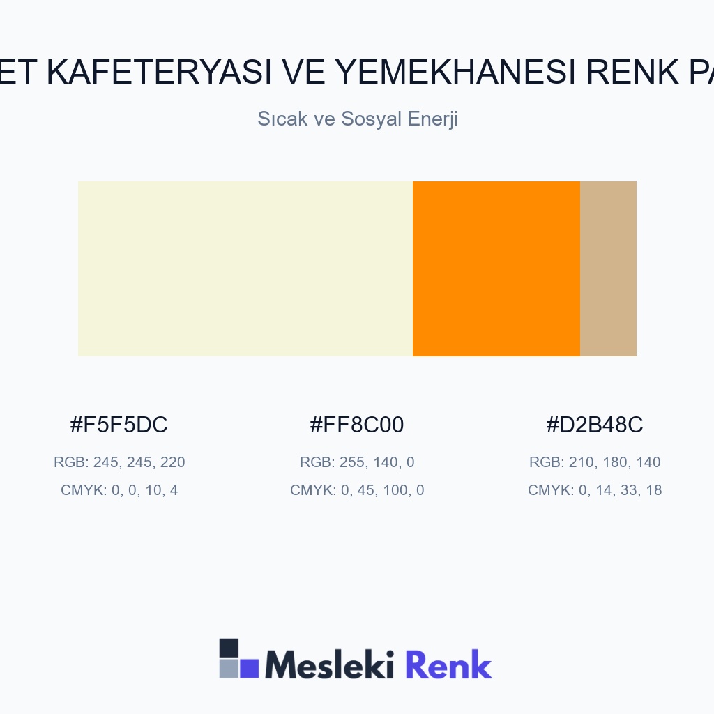 Şirket Kafeteryası ve Yemekhanesi Sıcak ve Sosyal Enerji Renk Paleti