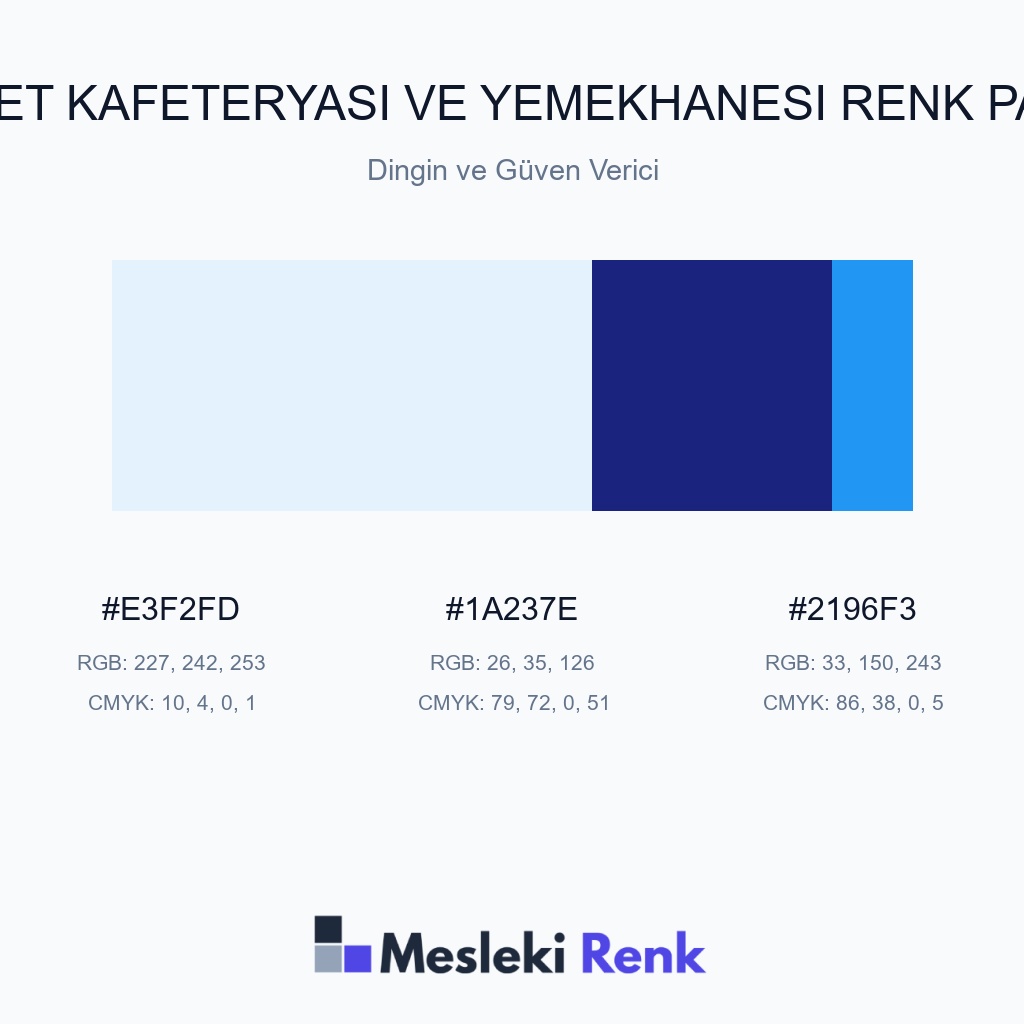 Şirket Kafeteryası ve Yemekhanesi Dingin ve Güven Verici Renk Paleti