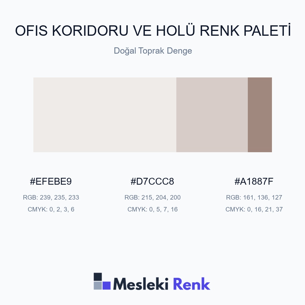 Ofis Koridoru ve Holü Doğal Toprak Denge Renk Paleti