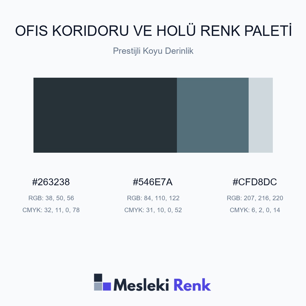 Ofis Koridoru ve Holü Prestijli Koyu Derinlik Renk Paleti