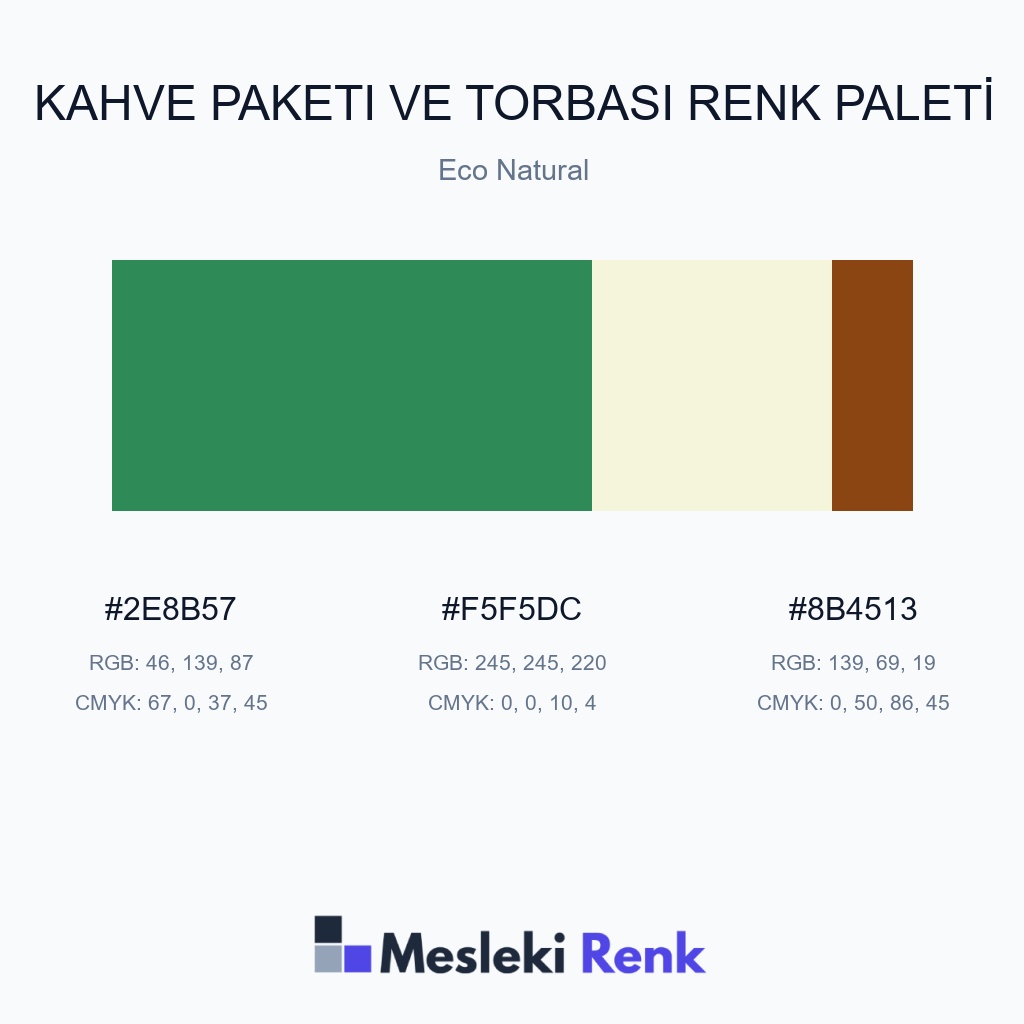 Kahve Paketi ve Torbası Eco Natural Renk Paleti