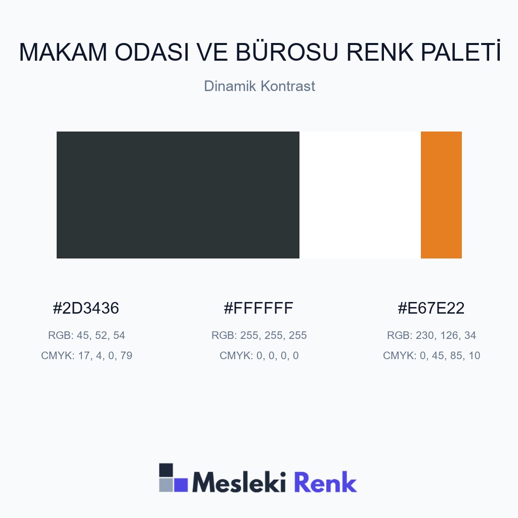 Makam Odası ve Bürosu Dinamik Kontrast Renk Paleti