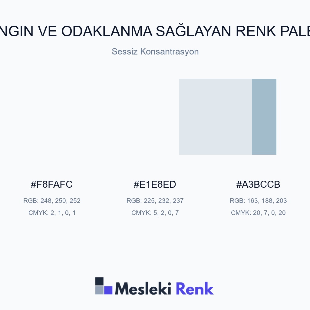 Dingin ve Odaklanma Sağlayan Sessiz Konsantrasyon Renk Paleti