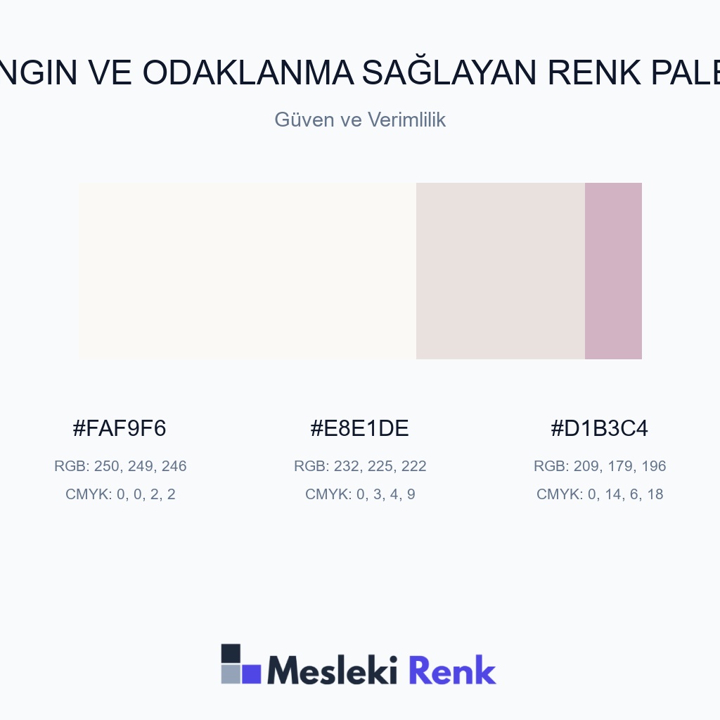 Dingin ve Odaklanma Sağlayan Güven ve Verimlilik Renk Paleti