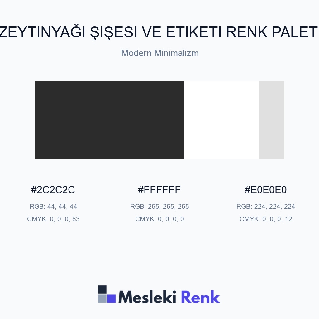 Zeytinyağı Şişesi ve Etiketi Modern Minimalizm Renk Paleti