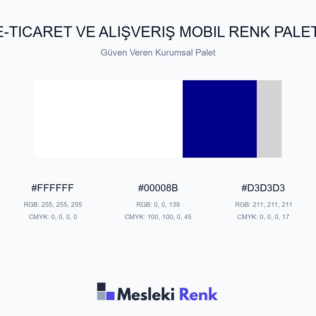 E-Ticaret ve Alışveriş Mobil Güven Veren Kurumsal Palet Renk Paleti