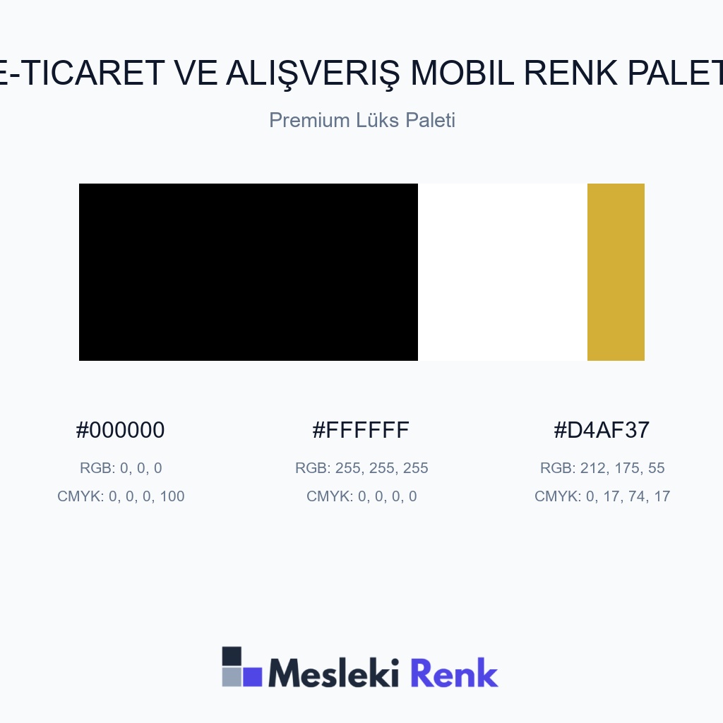 E-Ticaret ve Alışveriş Mobil Premium Lüks Paleti Renk Paleti