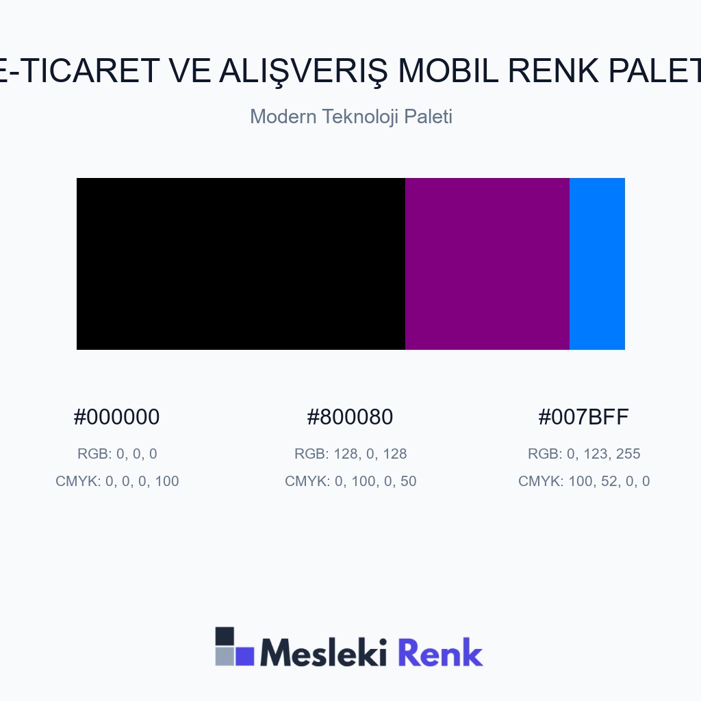 E-Ticaret ve Alışveriş Mobil Modern Teknoloji Paleti Renk Paleti
