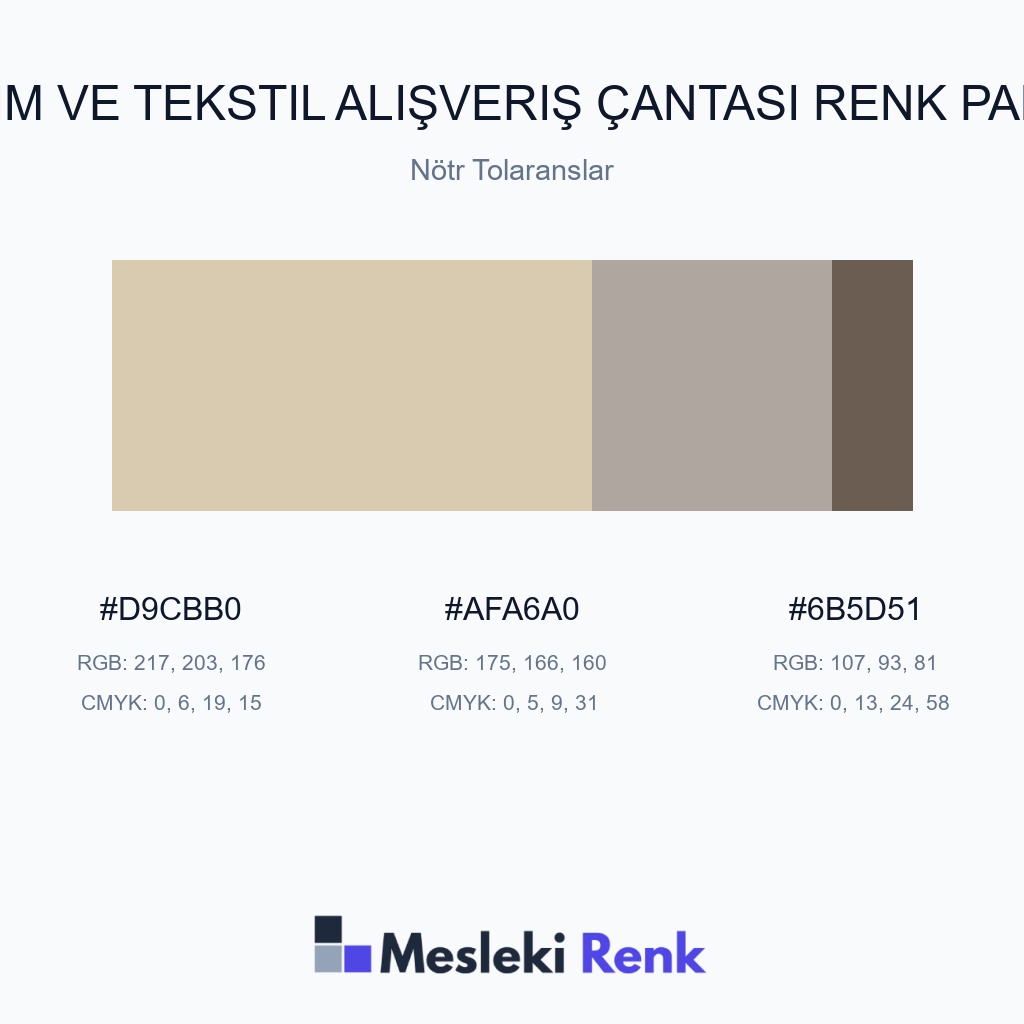 Giyim ve Tekstil Alışveriş Çantası Nötr Tolaranslar Renk Paleti