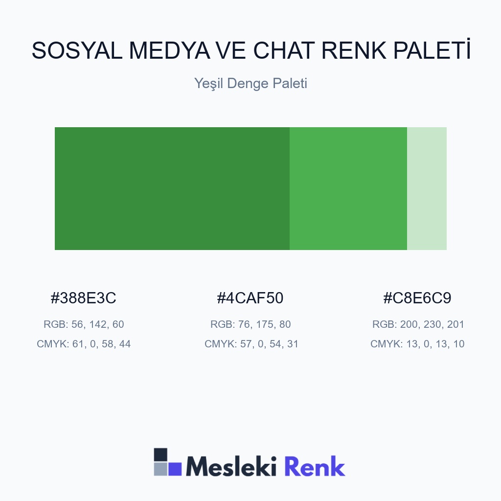 Sosyal Medya ve Chat Yeşil Denge Paleti Renk Paleti