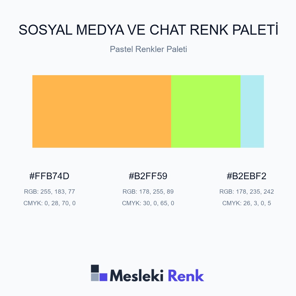Sosyal Medya ve Chat Pastel Renkler Paleti Renk Paleti
