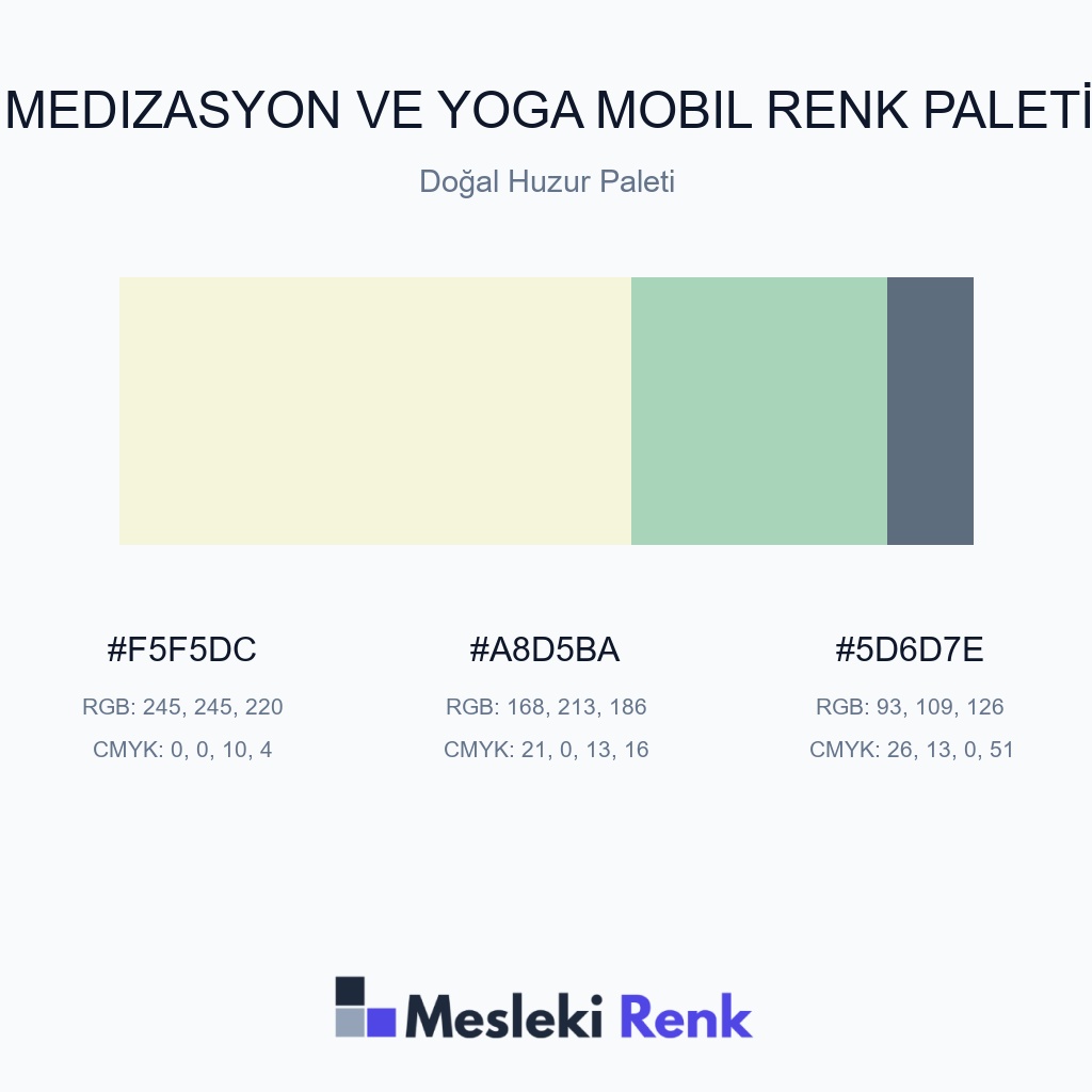Medizasyon ve Yoga Mobil Doğal Huzur Paleti Renk Paleti