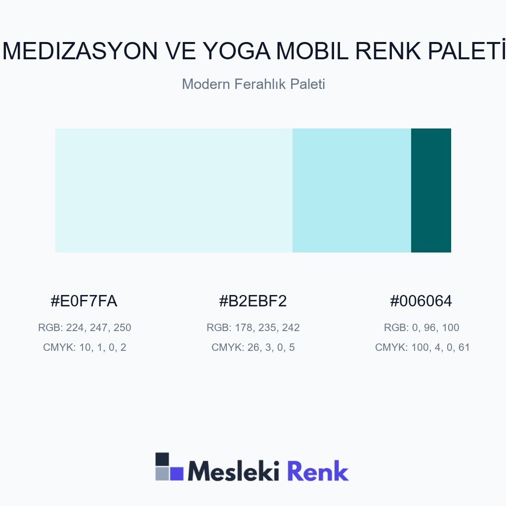 Medizasyon ve Yoga Mobil Modern Ferahlık Paleti Renk Paleti