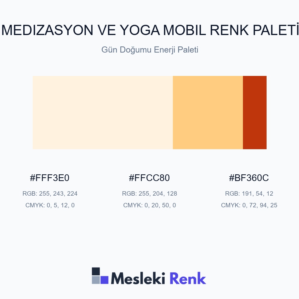 Medizasyon ve Yoga Mobil Gün Doğumu Enerji Paleti Renk Paleti
