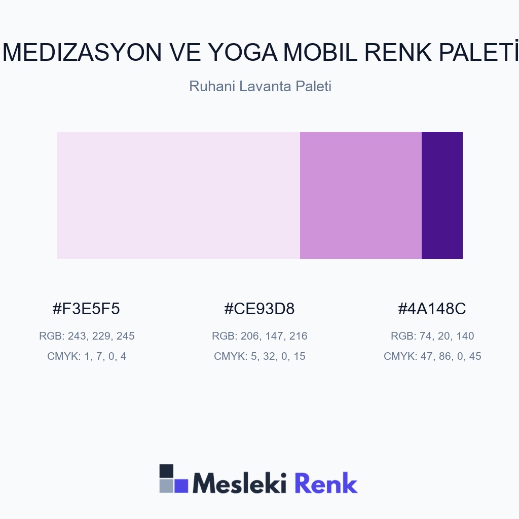 Medizasyon ve Yoga Mobil Ruhani Lavanta Paleti Renk Paleti