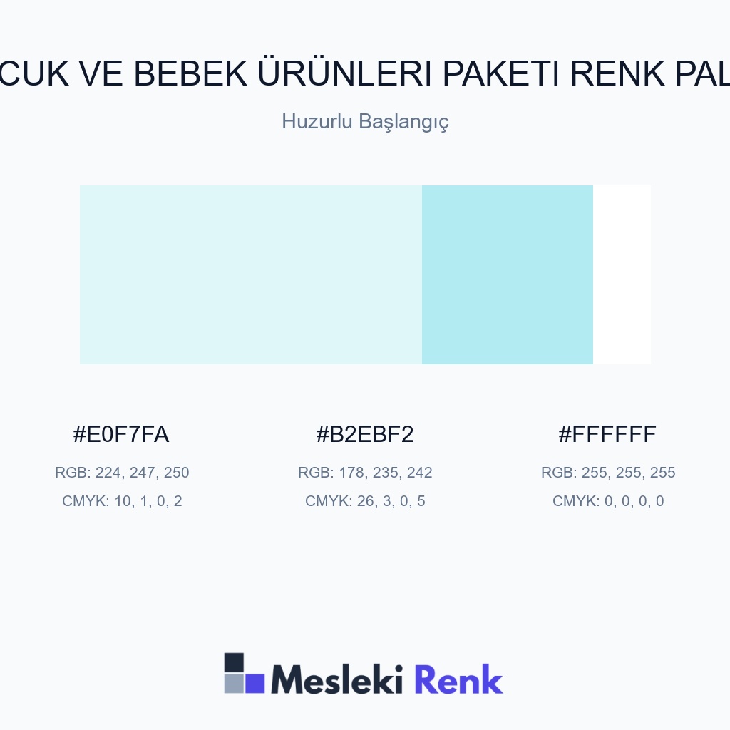 Çocuk ve Bebek Ürünleri Paketi Huzurlu Başlangıç Renk Paleti