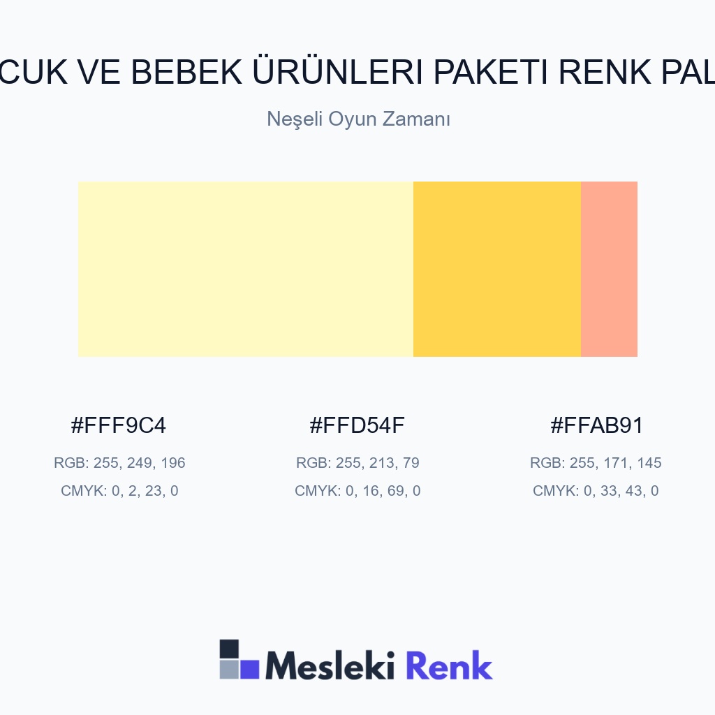 Çocuk ve Bebek Ürünleri Paketi Neşeli Oyun Zamanı Renk Paleti