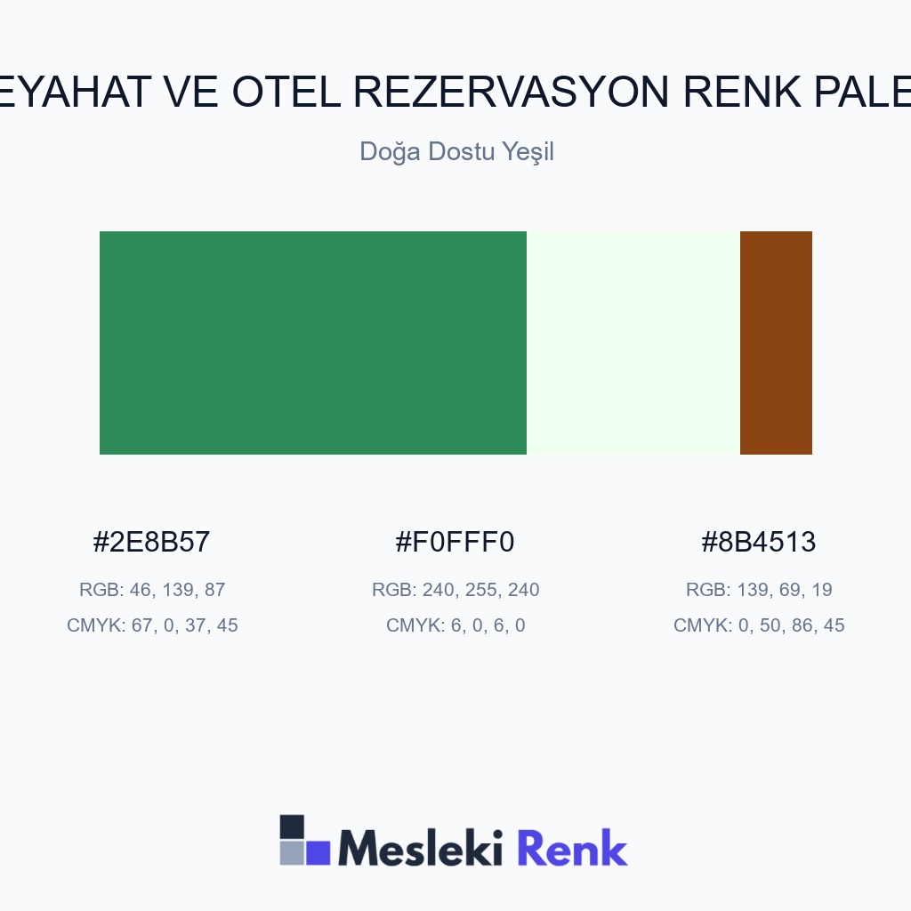 Seyahat ve Otel Rezervasyon Doğa Dostu Yeşil Renk Paleti