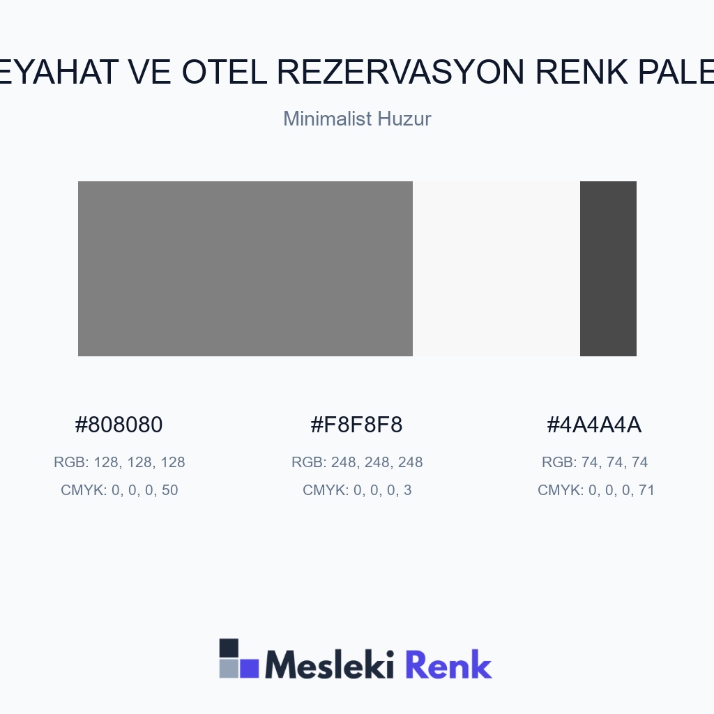 Seyahat ve Otel Rezervasyon Minimalist Huzur Renk Paleti