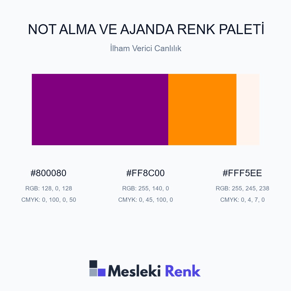 Not Alma ve Ajanda İlham Verici Canlılık Renk Paleti