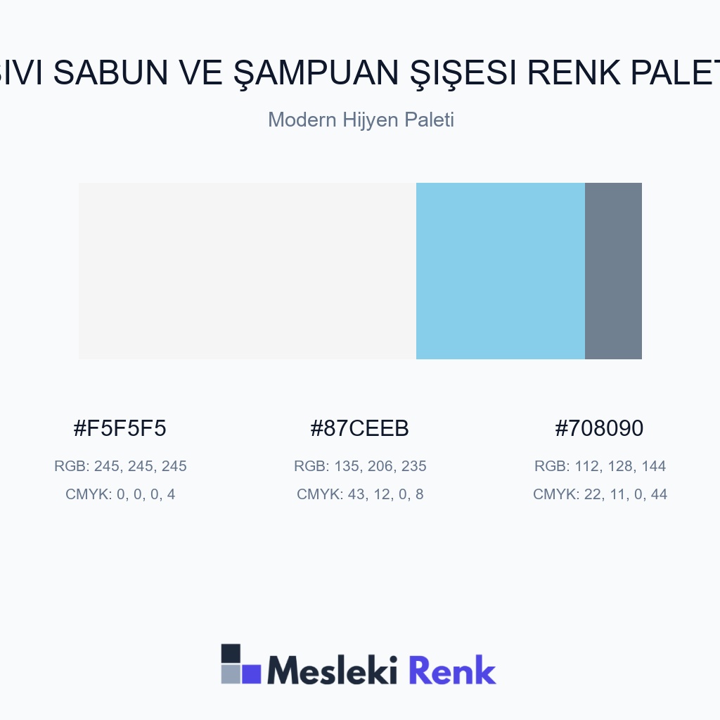 Sıvı Sabun ve Şampuan Şişesi Modern Hijyen Paleti Renk Paleti