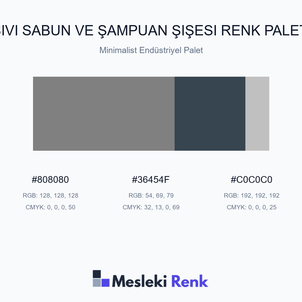 Sıvı Sabun ve Şampuan Şişesi Minimalist Endüstriyel Palet Renk Paleti