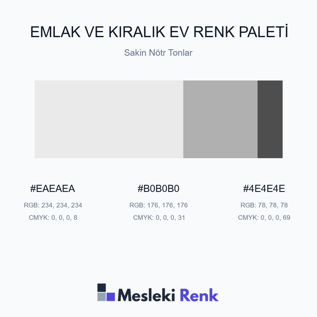 Emlak ve Kiralık Ev Sakin Nötr Tonlar Renk Paleti