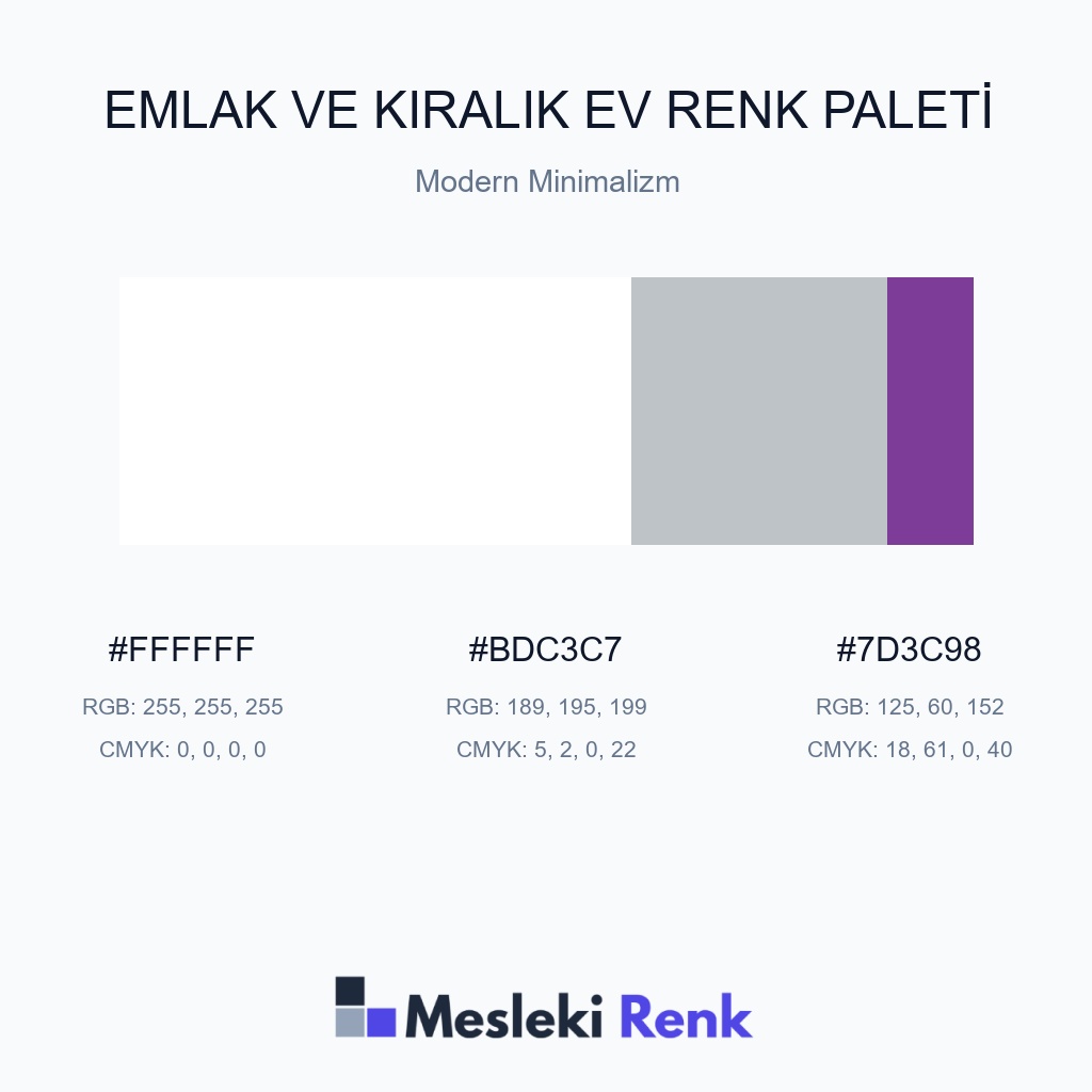 Emlak ve Kiralık Ev Modern Minimalizm Renk Paleti