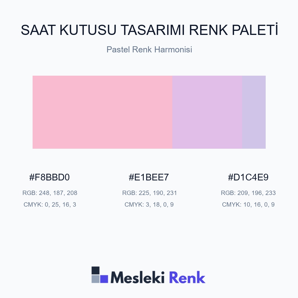 Saat Kutusu Tasarımı Pastel Renk Harmonisi Renk Paleti