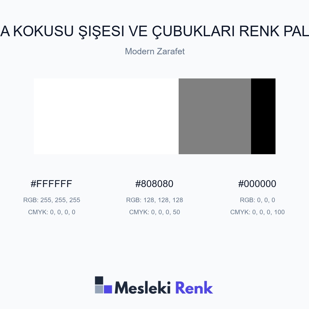 Oda Kokusu Şişesi ve Çubukları Modern Zarafet Renk Paleti