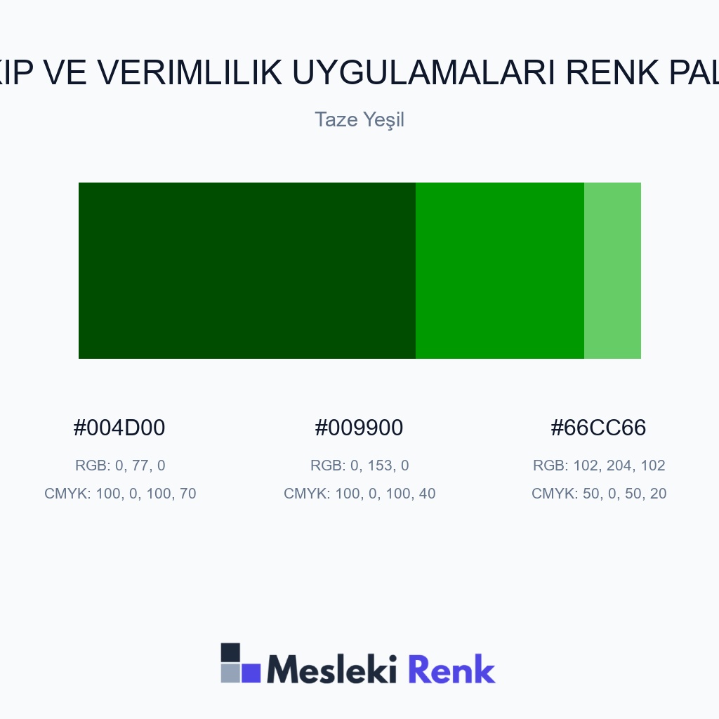 Takip ve Verimlilik Uygulamaları Taze Yeşil Renk Paleti
