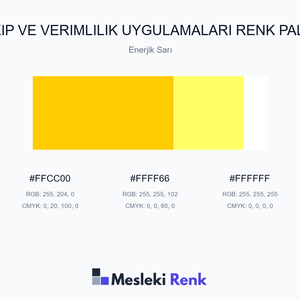 Takip ve Verimlilik Uygulamaları Enerjik Sarı Renk Paleti