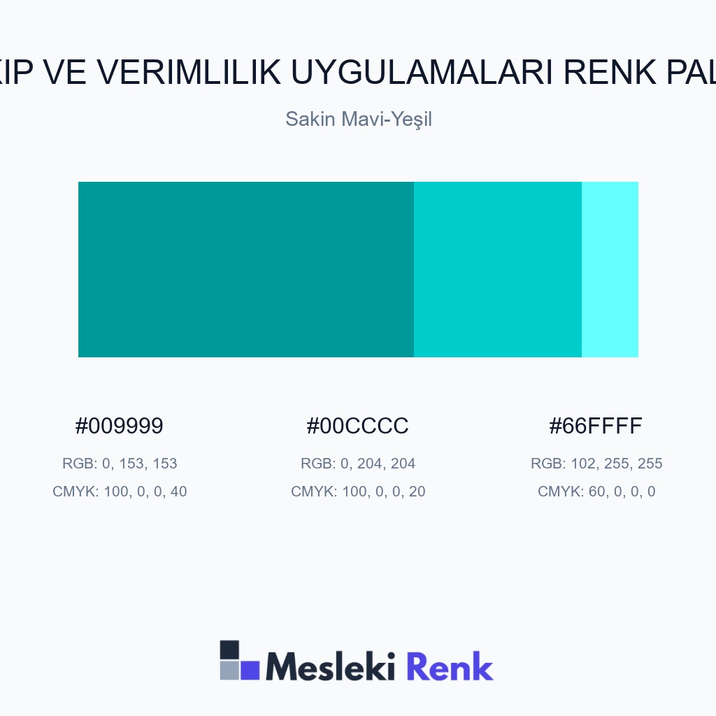Takip ve Verimlilik Uygulamaları Sakin Mavi-Yeşil Renk Paleti