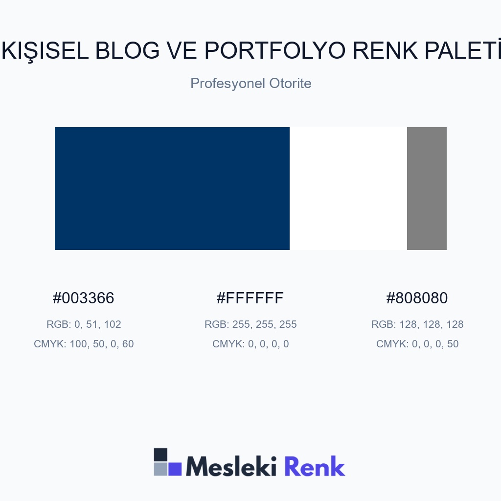 Kişisel Blog ve Portfolyo Profesyonel Otorite Renk Paleti
