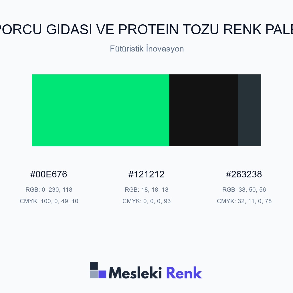 Sporcu Gıdası ve Protein Tozu Fütüristik İnovasyon Renk Paleti